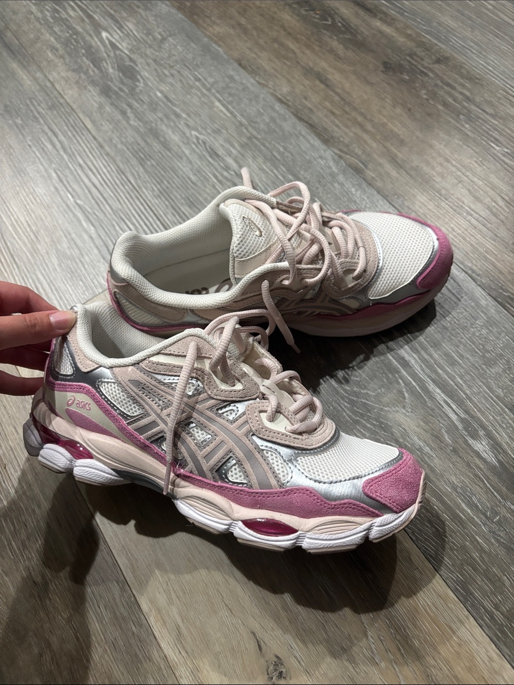 Asics Women's White Pink Athletic Sneakers